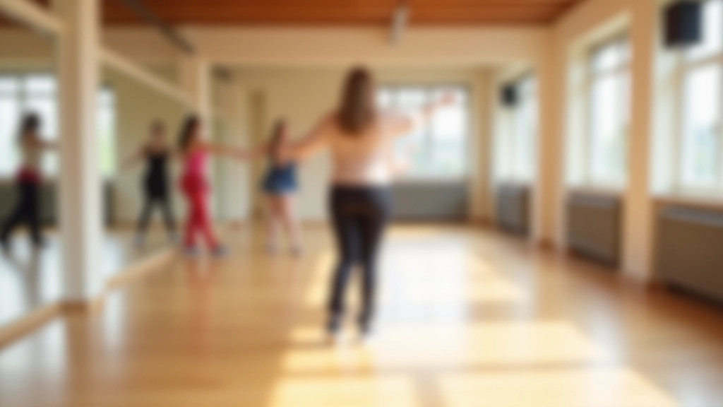 Mature adults enjoying social dance in a bright, welcoming studio environment