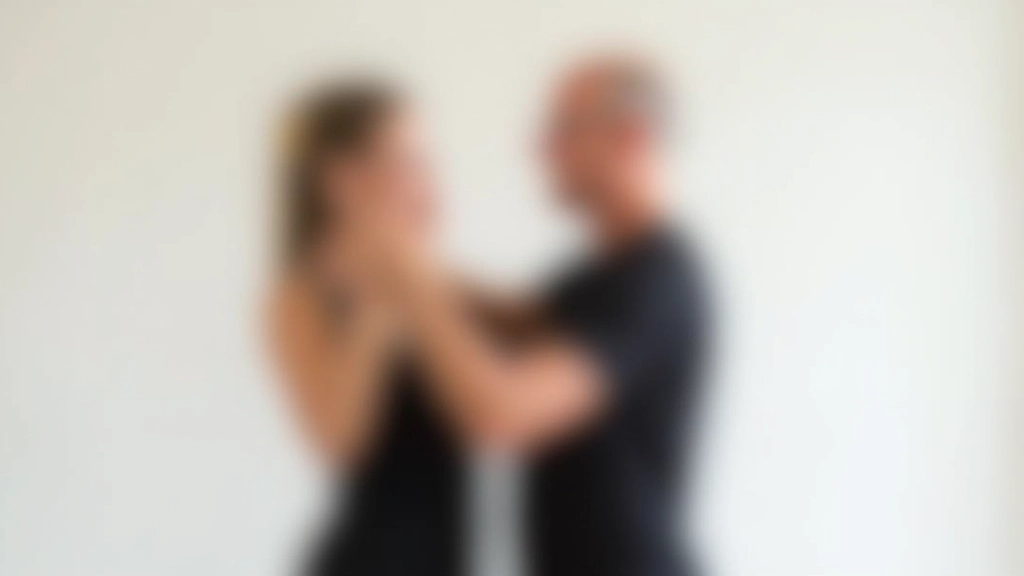 Two mature dancers in proper frame position, maintaining appropriate distance and hand connection