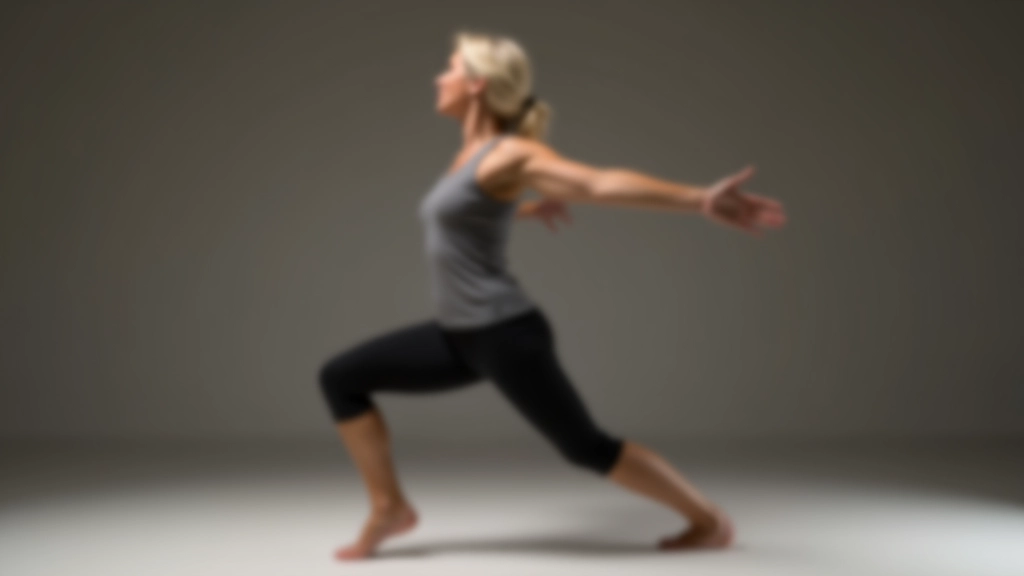 Mature adult demonstrating proper dance posture and balance position in studio setting